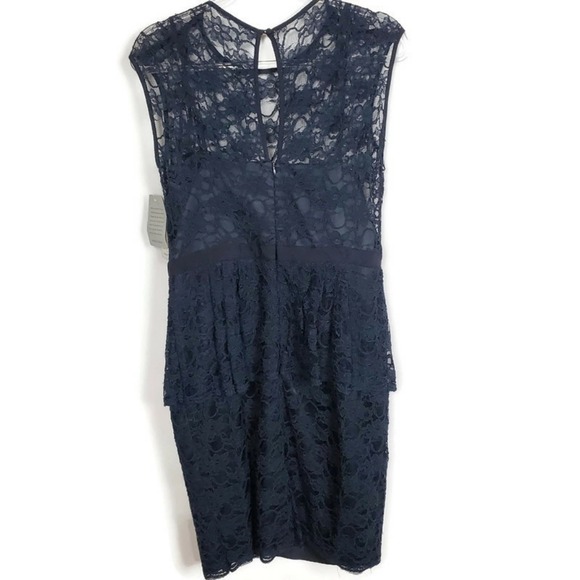 Eliza J. Peplum lace dress size 12 Navy Blue NWT - Picture 2 of 8